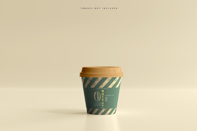 small size biodegradable paper cup mockup