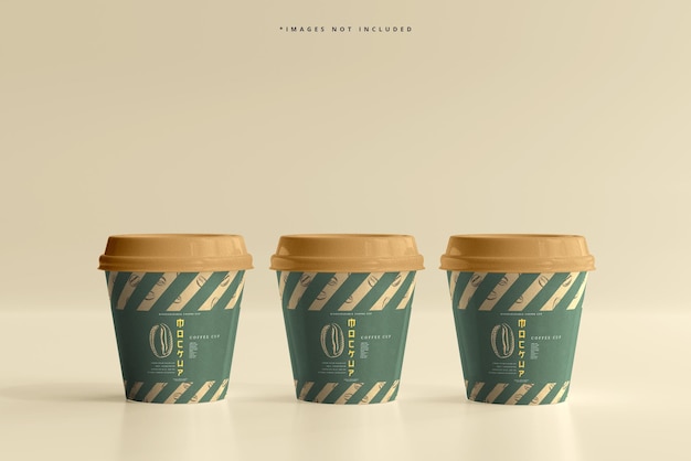 Small size biodegradable paper cup mockup