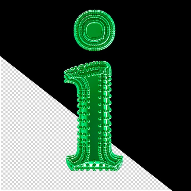 PSD small spheres on the green symbol letter i