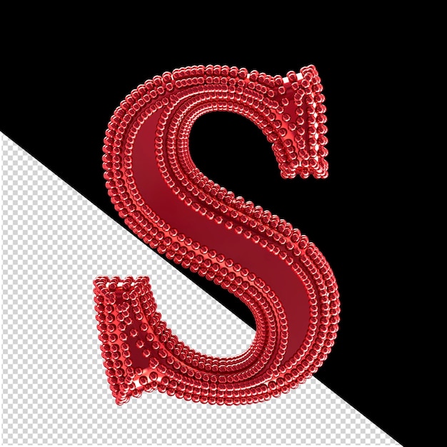 PSD small spheres on the red symbol letter s