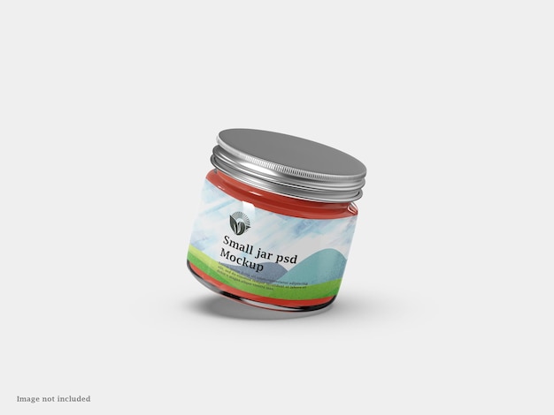 Small spices pickle or jelly jar mockup