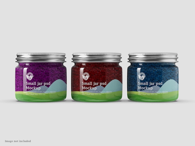 Small spices pickle or jelly jar mockup