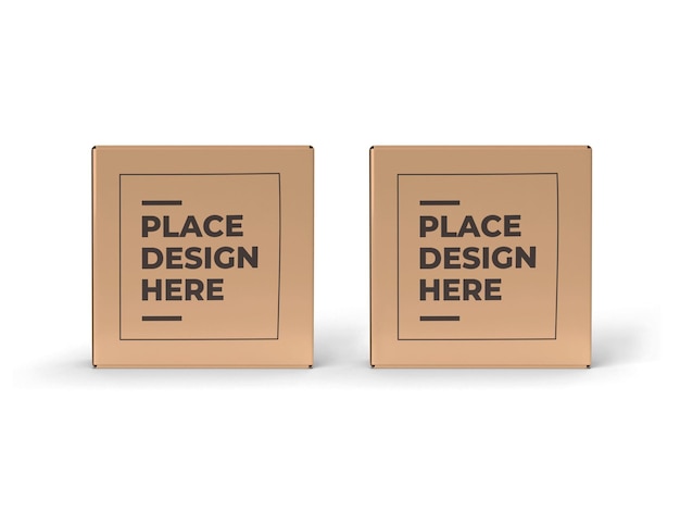 Small square box packaging mockup