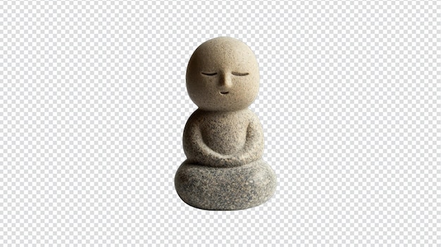 a small stone statue of a buddha isolated on a white background perfect for meditation and spiritual themes