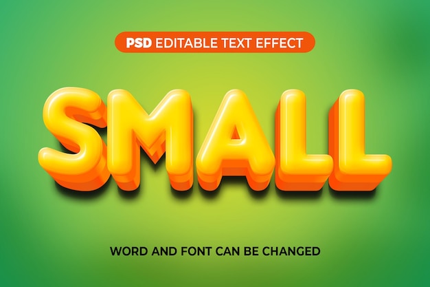 Small Text Effect 3D Psd