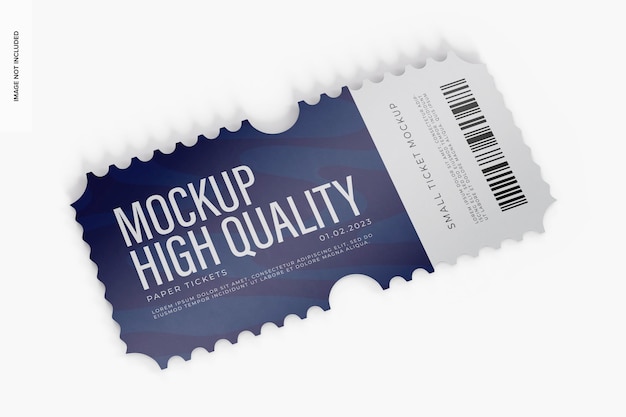 PSD small ticket mockup, right view