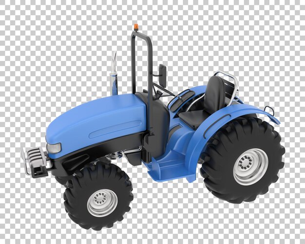 Piccolo trattore su sfondo trasparente 3d rendering illustrazione