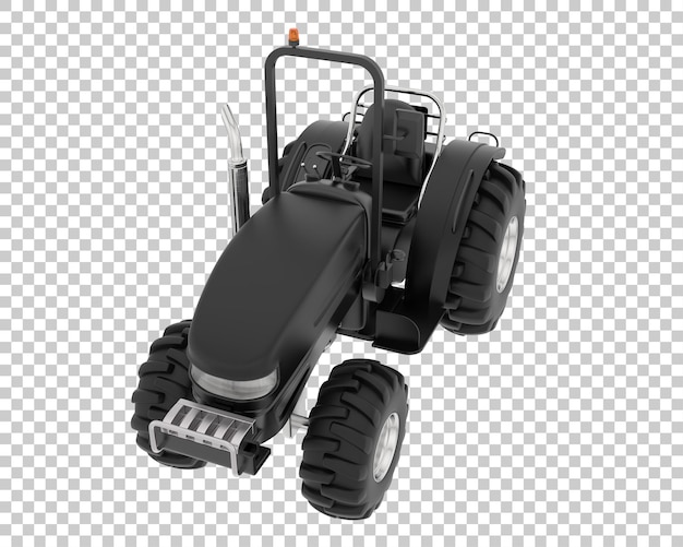 Small tractor on transparent background 3d rendering illustration