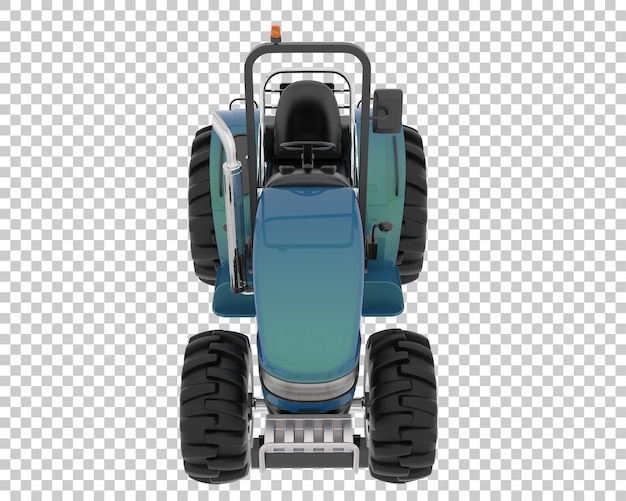 Piccolo trattore su sfondo trasparente 3d rendering illustrazione