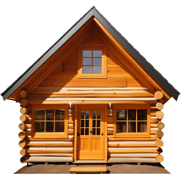 PSD small village wooden house exterior