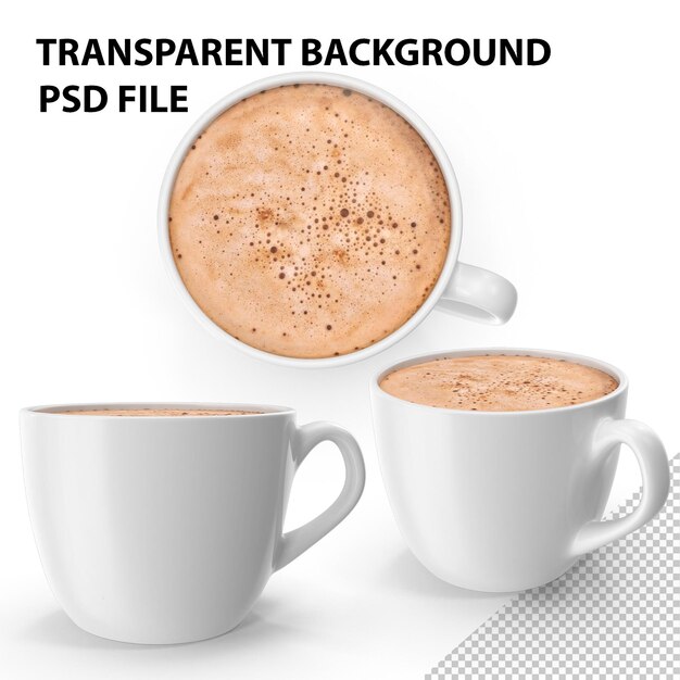 PSD small white coffee cup png