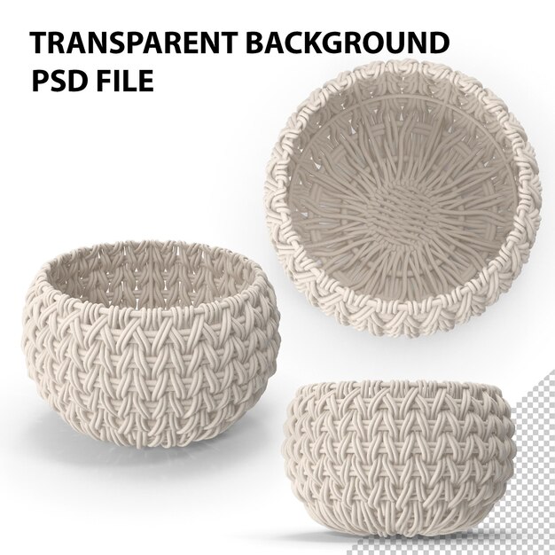 PSD small white storage basket png