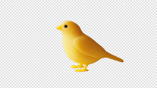 A Small Yellow Canary Figurine on a White Background Perfect for Charming Home Decor and Artistic Displays