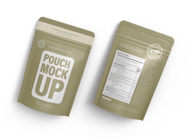 Small zipper pouch packaging design mockup