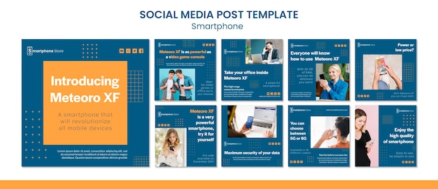 PSD smarphone store social media post template