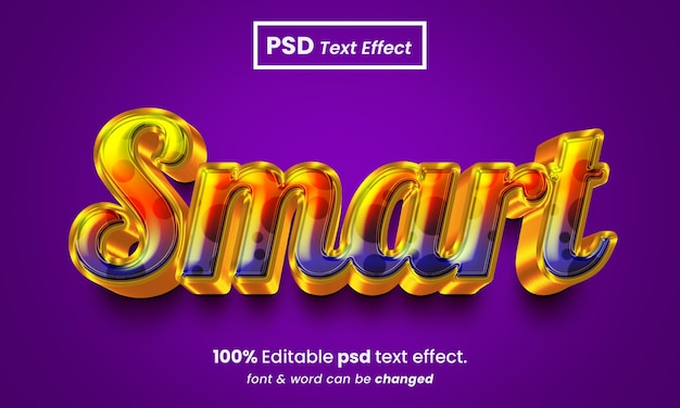 Effetto testo psd premium modificabile 3d intelligente