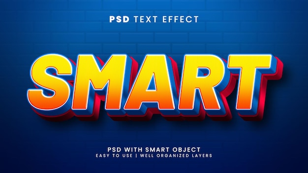smart 3d editable text effect with system and future text style