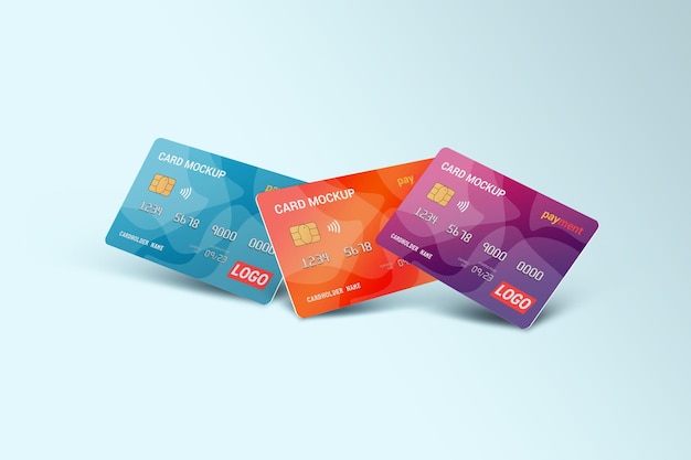 Smart card, carta di plastica, carta regalo, carta sconto, modello mockup di carta di debito