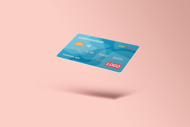 Smart card, plastic card, gift card, discount card, debit card mockup template