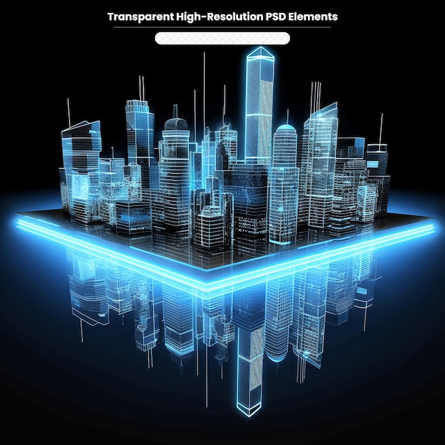 PSD the smart city of cyberspace and metaverse digital data of futuristic and technology