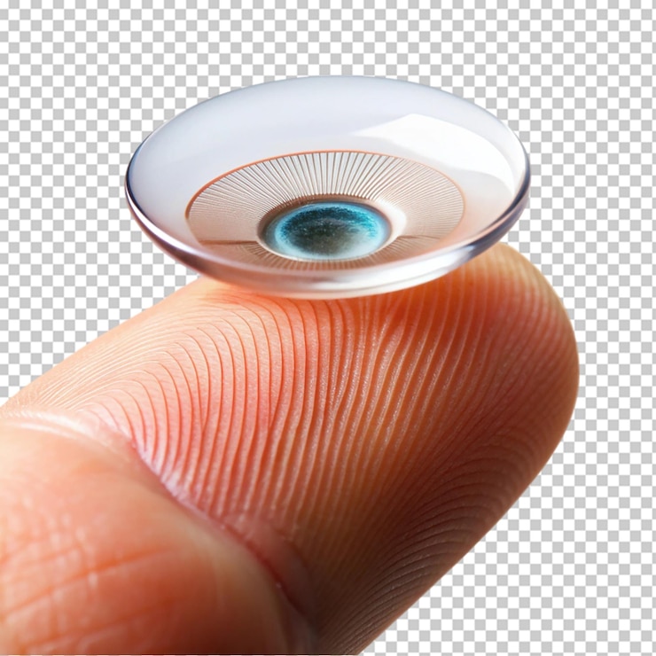 PSD smart contact lens on fingertip