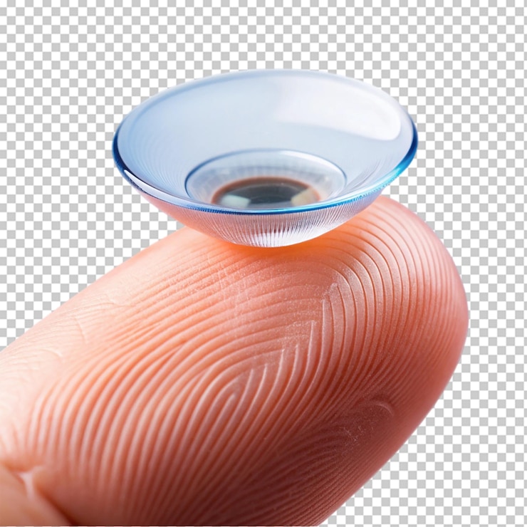 PSD smart contact lens on fingertip