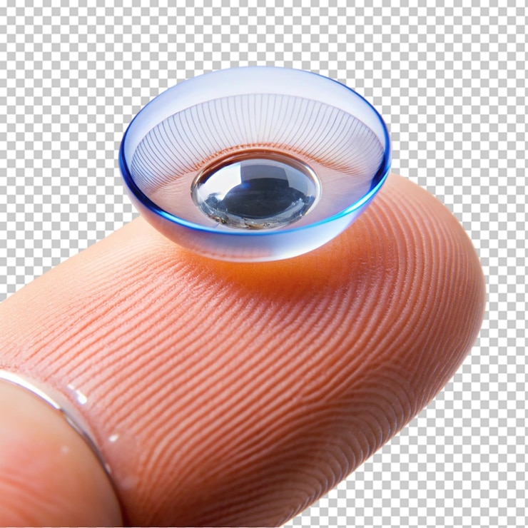 PSD smart contact lens on fingertip