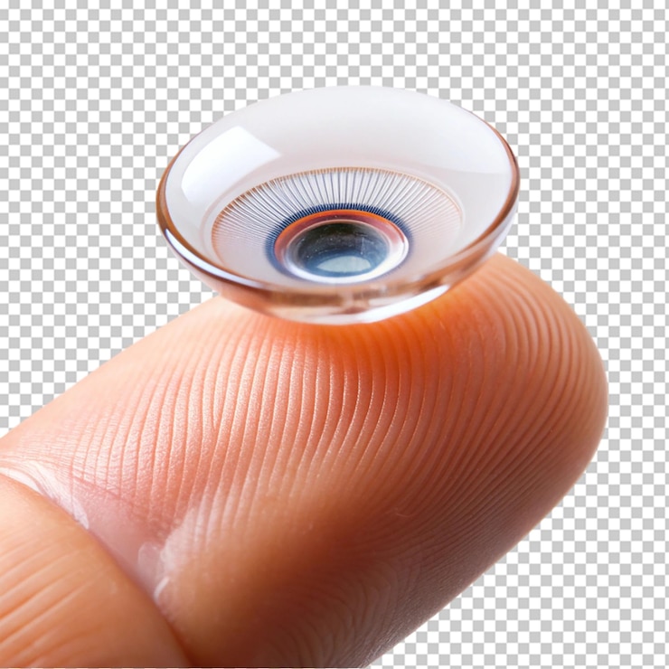 PSD smart contact lens on fingertip