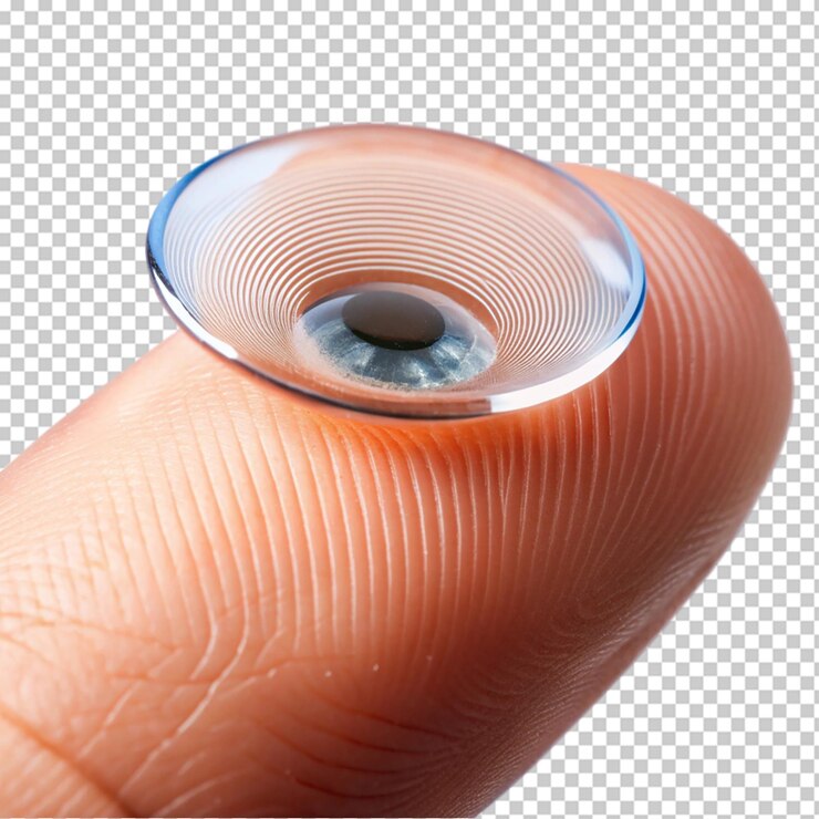 PSD smart contact lens on fingertip