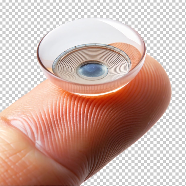 PSD smart contact lens on fingertip