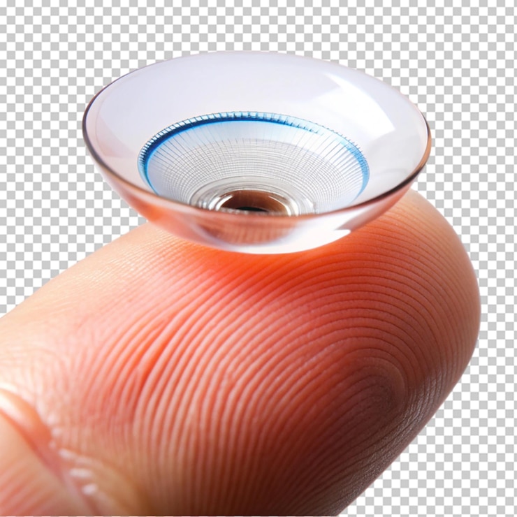 PSD smart contact lens on fingertip