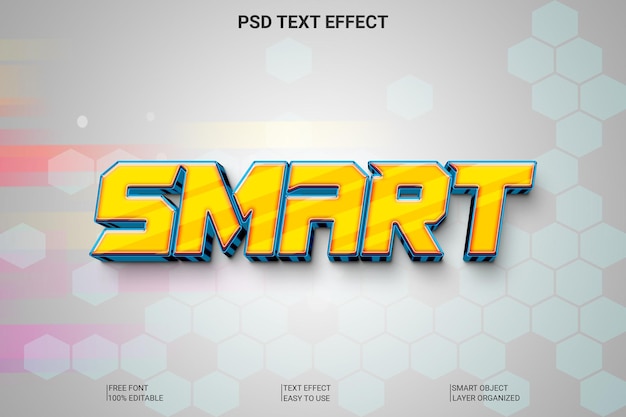 PSD smart editable 3d text effect