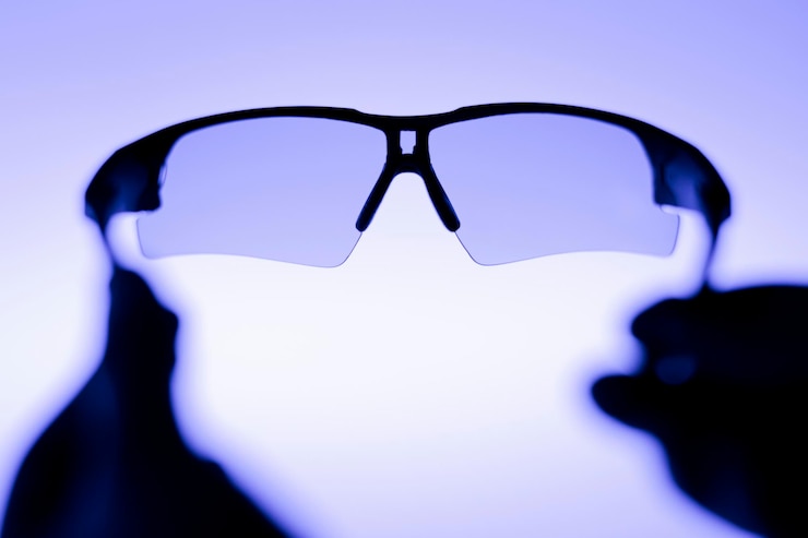 PSD smart glasses mockup psd with interactive lenses