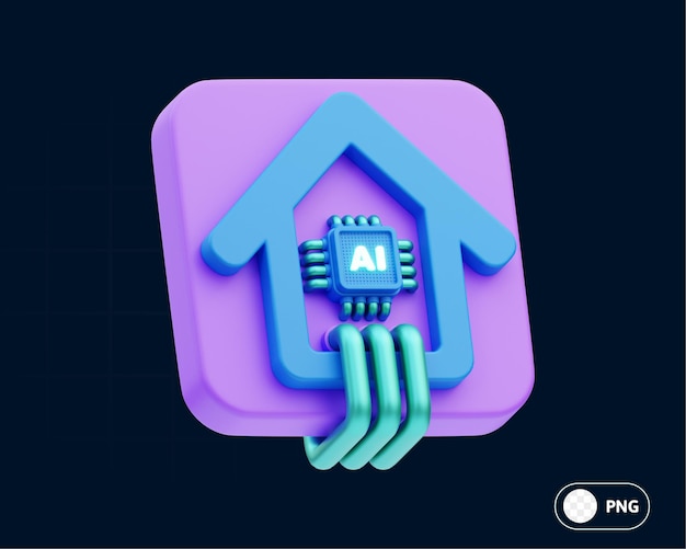 PSD illustrazione 3d della smart home automation