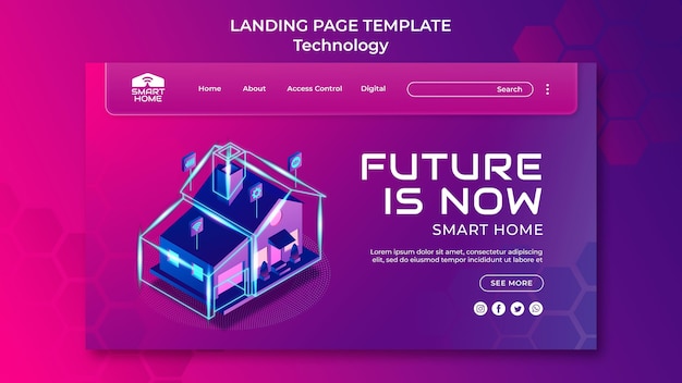 PSD smart home landing page template