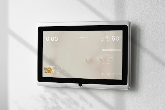 smart home panel monitor mockup psd panel