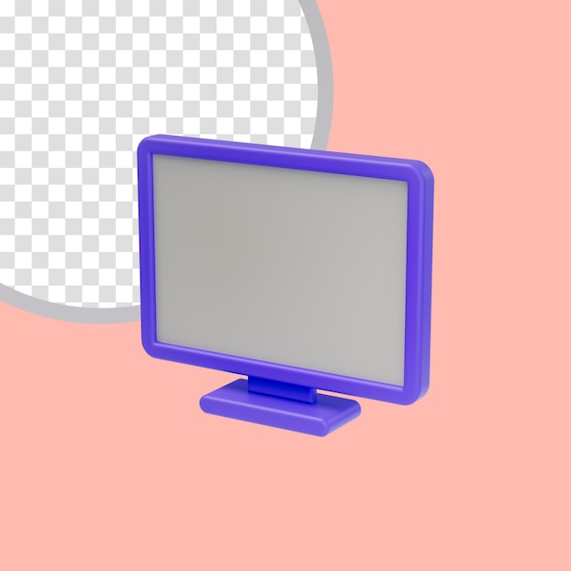 smart monitor icon 3d render concept voor het kijken naar televisiefilmmuziek en het gebruik van laptop desktop