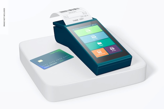 PSD 表面上のスマート決済デバイスのモックアップ