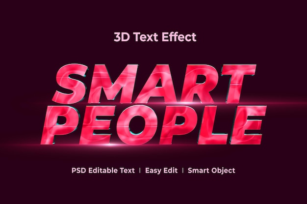 PSD smart people 3d text effect mockup template