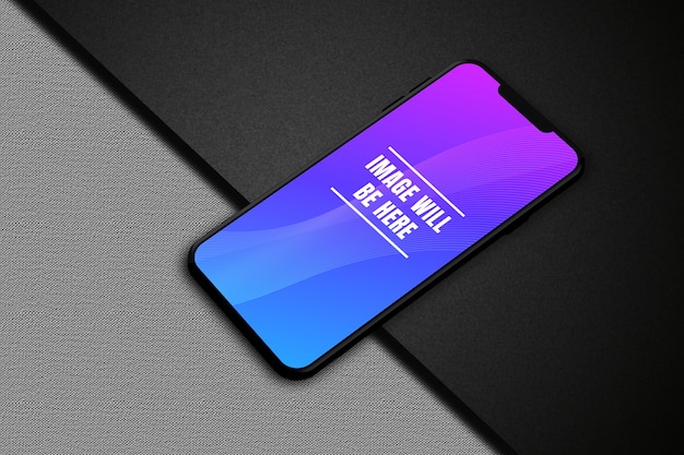 PSD smart phone mockup con schermo colorato