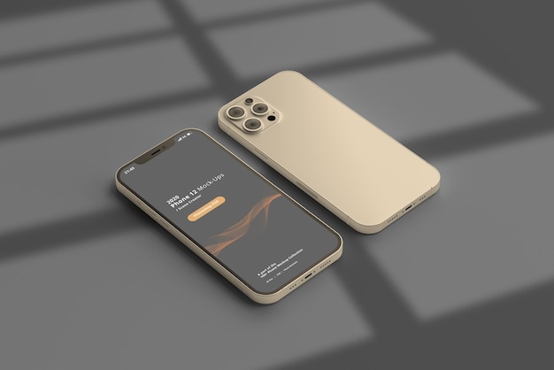 Mockup di smartphone con sovrapposizione di ombre