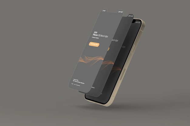 PSD mockup di smartphone con schermo scollegato