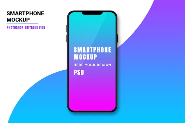 PSD mockup dello schermo del telefono intelligente