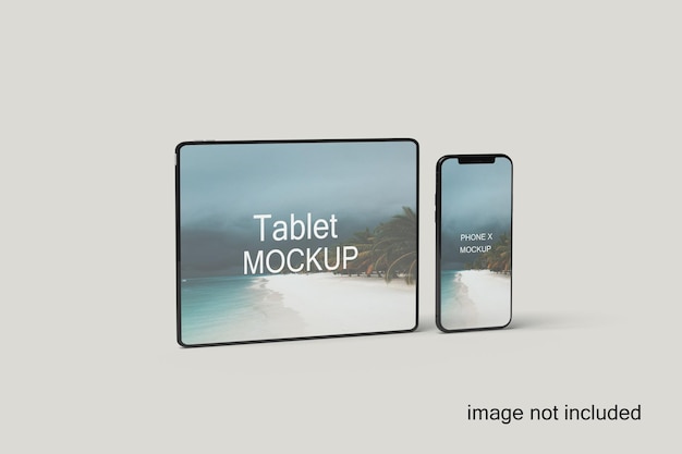 スマートフォンとタブレットのモックアップ