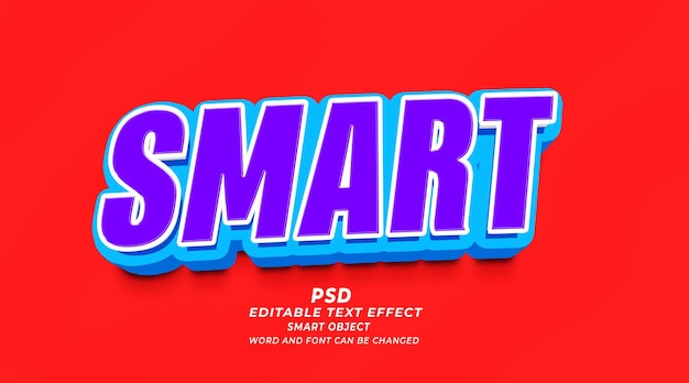 Smart psd 3d editable text effect photoshop template