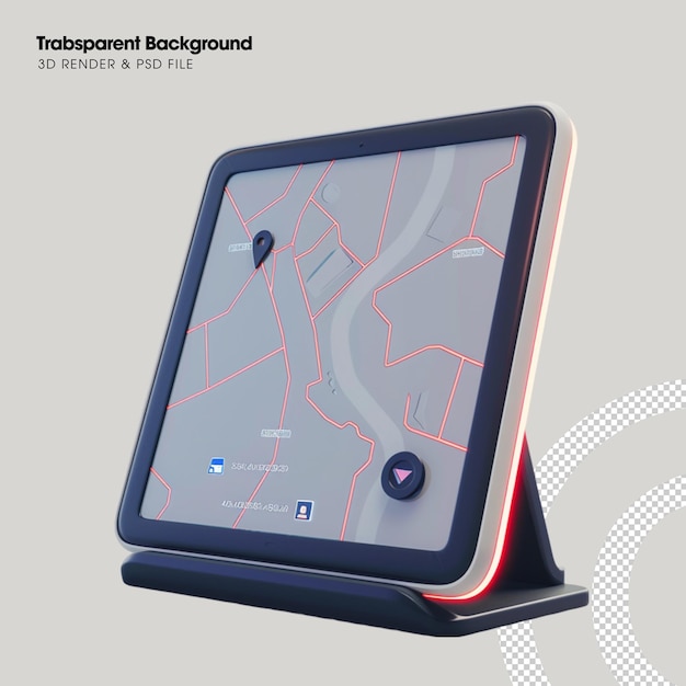 Smart PSD GPS-kort element isoleret 3D-objekt