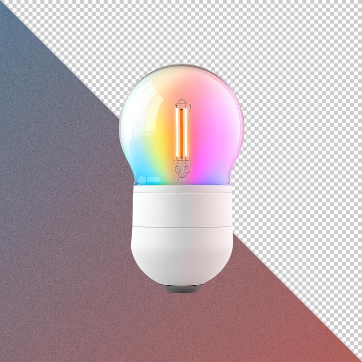 PSD smart rgb led light bulb with white base