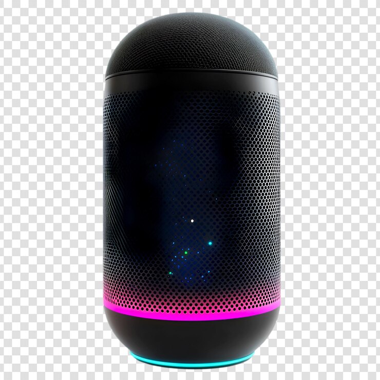 PSD 帶霓虹燈的智能揚聲器現代音響設備