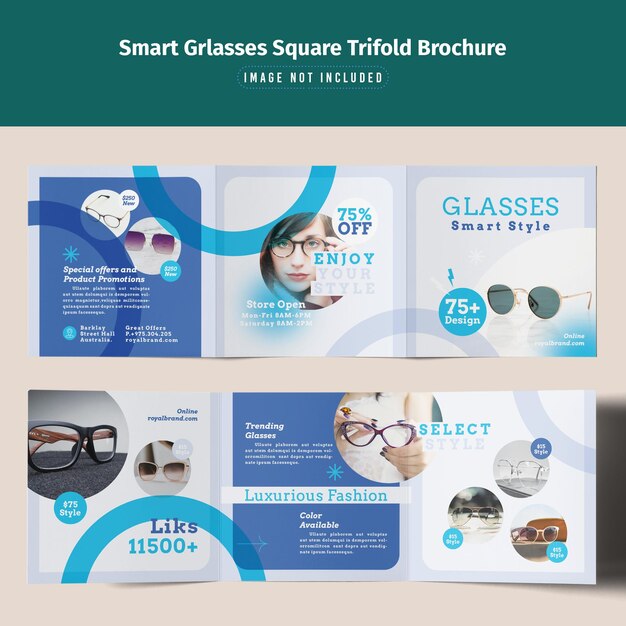 Smart style glass trifold brochure template