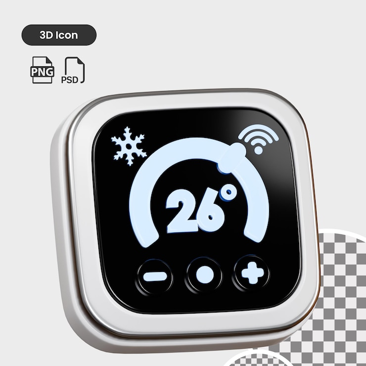 PSD smart thermostat 3d icon